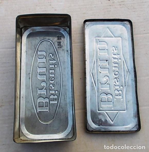 Antig&uuml;edades: lata de chapa antigua biscuits brun - Foto 3