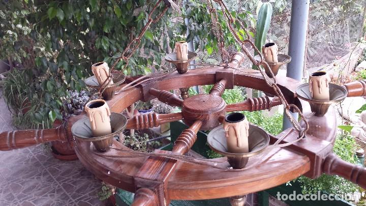 Antig&uuml;edades: preciosa lampara timon en madera - Foto 2