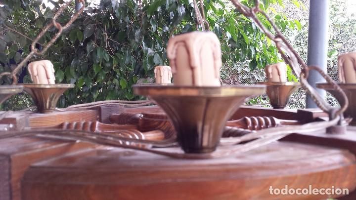 Antig&uuml;edades: preciosa lampara timon en madera - Foto 5