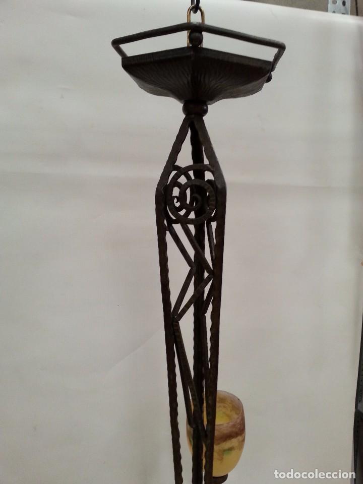 Antig&uuml;edades: lampara de techo art deco .forja- - Foto 4