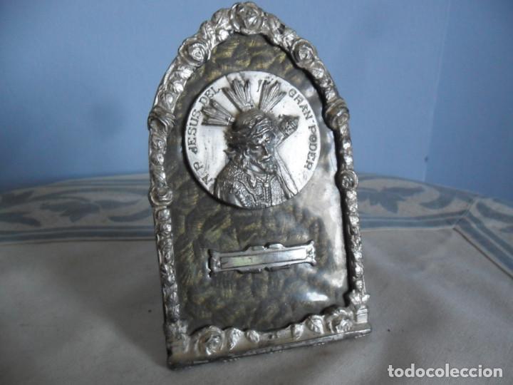 Antig&uuml;edades: PLACA O CAPILLA DE SOBRE MESA CON IMAGEN DE JES&Uacute;S DEL GRAN PODER - ANTIGUO - Foto 4