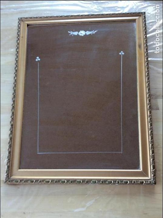 Antig&uuml;edades: Antiguo marco cristal con dibujo - Foto 1