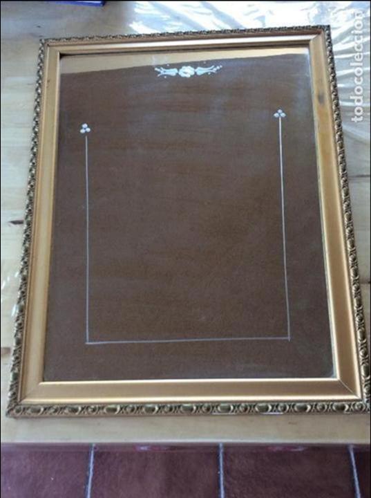 Antig&uuml;edades: Antiguo marco cristal con dibujo - Foto 3