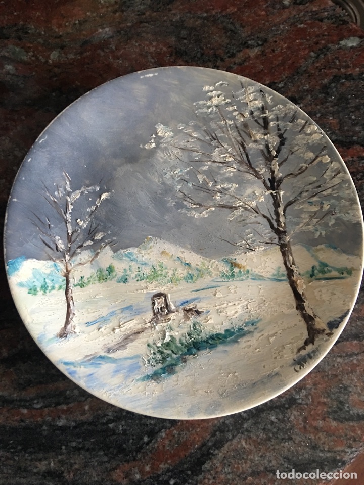 Antig&uuml;edades: Plato pintado a mano - Foto 1