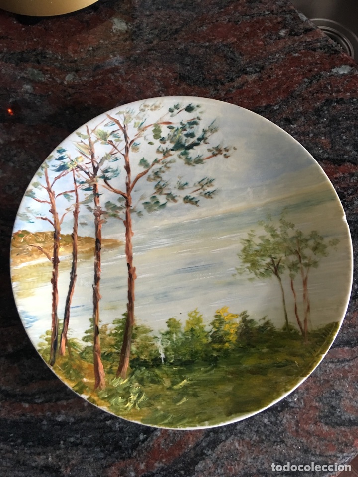 Antig&uuml;edades: Plato pintado a mano - Foto 1