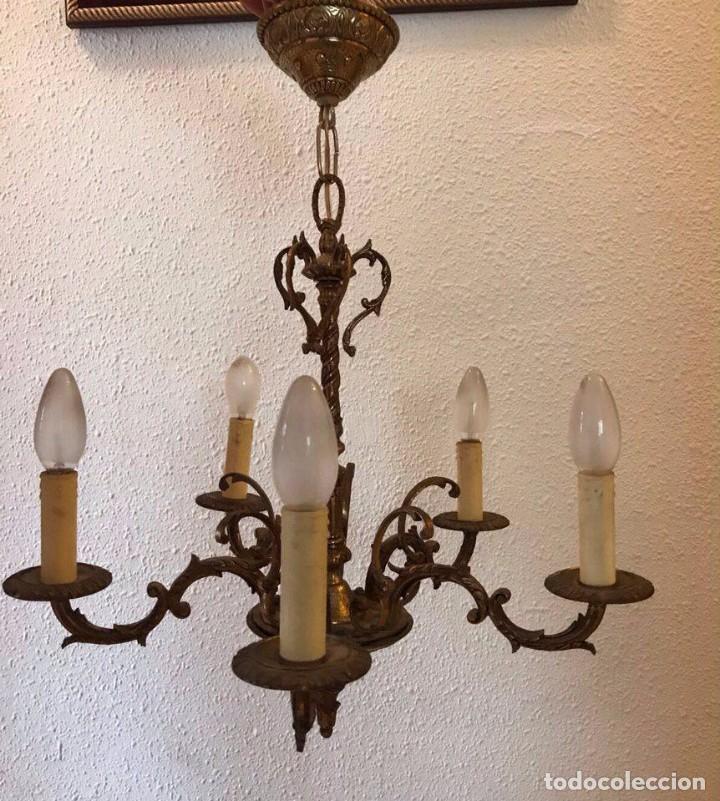 Antig&uuml;edades: Lampara techo de bronce - Foto 1