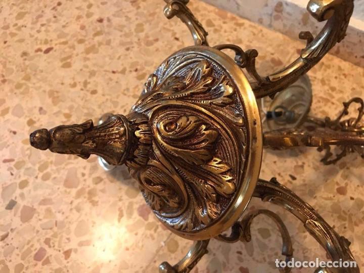 Antig&uuml;edades: Lampara techo de bronce - Foto 3