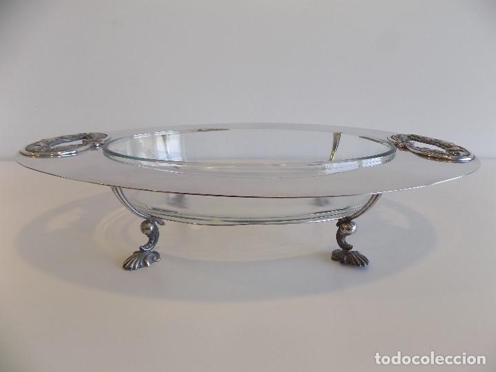 Antiques: Bandeja y Centro de Mesa (Alpaca y Cristal). Oportunidad 50% descuento!