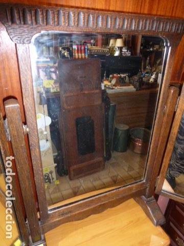 Antig&uuml;edades: ANTIGUO ESPEJO TRIPTICO DE SOBRE MESA EN MADERA DE ROBLE. - Foto 6