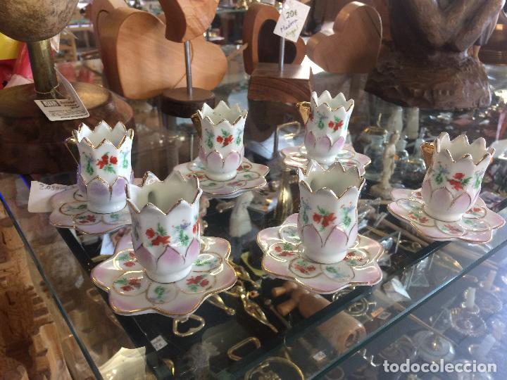 Antig&uuml;edades: 6 tacitas de porcelana. - Foto 2