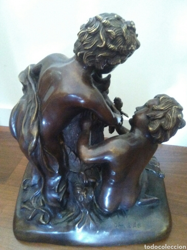 Antig&uuml;edades: ESCULTURA DE BRONCE REPRESENTANDO A DOS NI&Ntilde;OS - Foto 4
