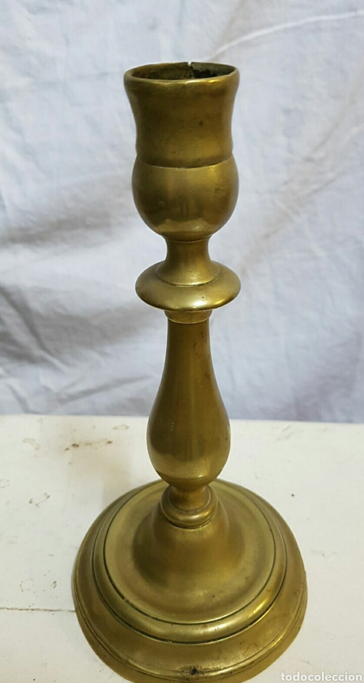 Antig&uuml;edades: Portavelas de bronce muy antiguo # - Foto 1