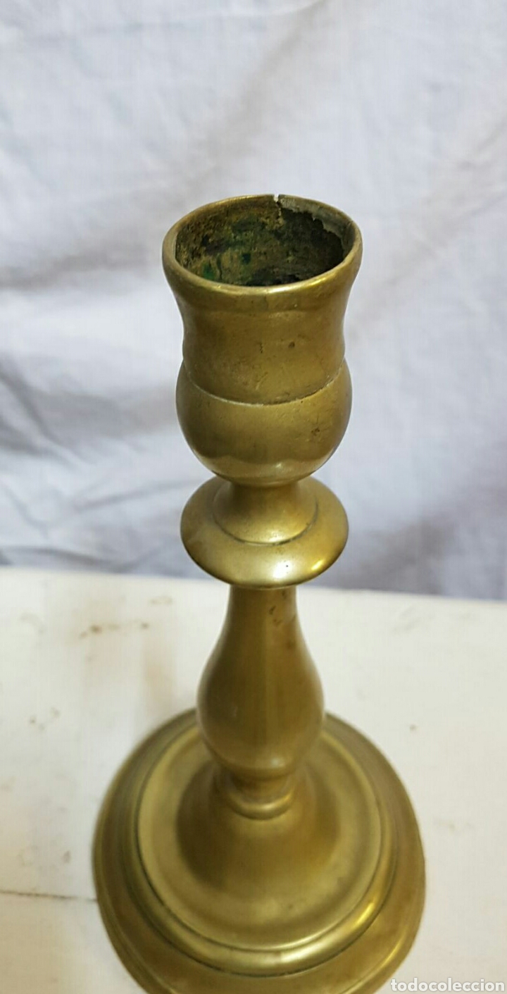 Antig&uuml;edades: Portavelas de bronce muy antiguo # - Foto 2