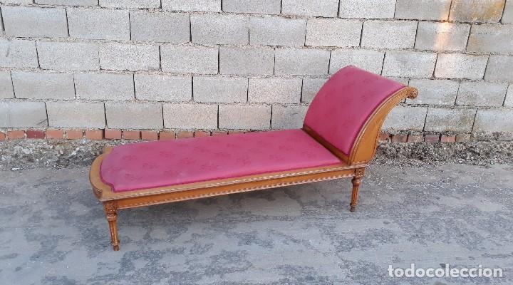 Antigüedades: Sofá diván antiguo estilo Luis XVI. Chaise lounge antiguo estilo vintage estilo inglés victoriano. - Foto 2 - 98723639