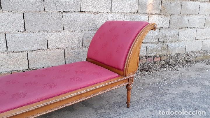 Antigüedades: Sofá diván antiguo estilo Luis XVI. Chaise lounge antiguo estilo vintage estilo inglés victoriano. - Foto 3 - 98723639