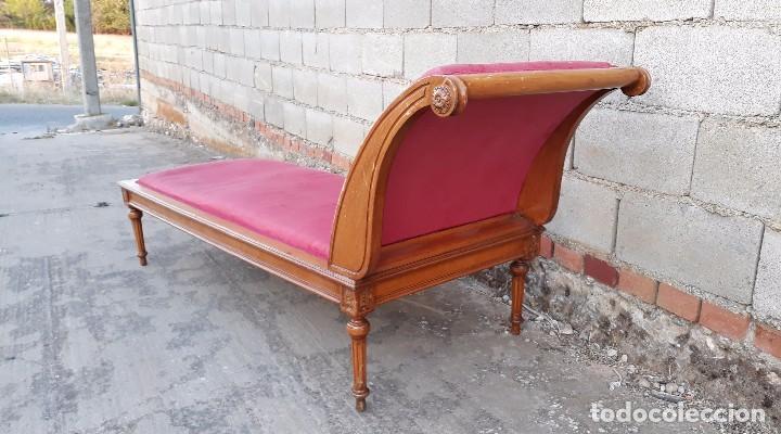 Antigüedades: Sofá diván antiguo estilo Luis XVI. Chaise lounge antiguo estilo vintage estilo inglés victoriano. - Foto 8 - 98723639