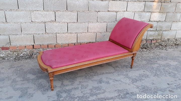 Antigüedades: Sofá diván antiguo estilo Luis XVI. Chaise lounge antiguo estilo vintage estilo inglés victoriano. - Foto 13 - 98723639