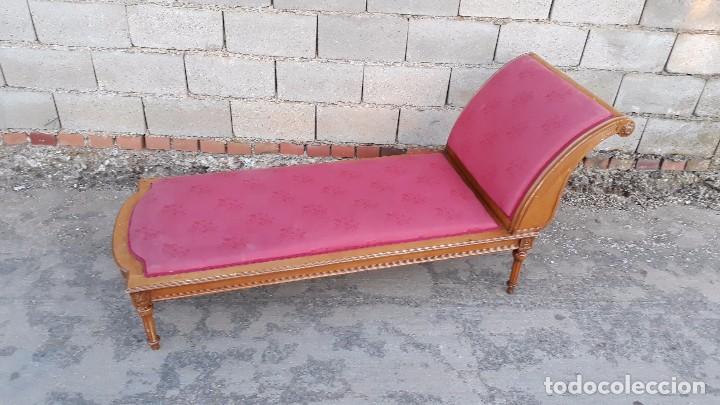 Antigüedades: Sofá diván antiguo estilo Luis XVI. Chaise lounge antiguo estilo vintage estilo inglés victoriano. - Foto 15 - 98723639