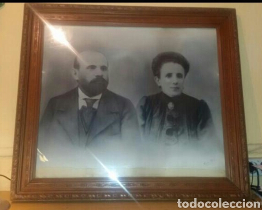 Antig&uuml;edades: Marco antiguo, posiblemente caoba - Foto 1