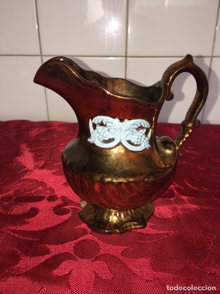 Antig&uuml;edades: Hermosa jarra de Bristol reflejo dorado - Foto 1