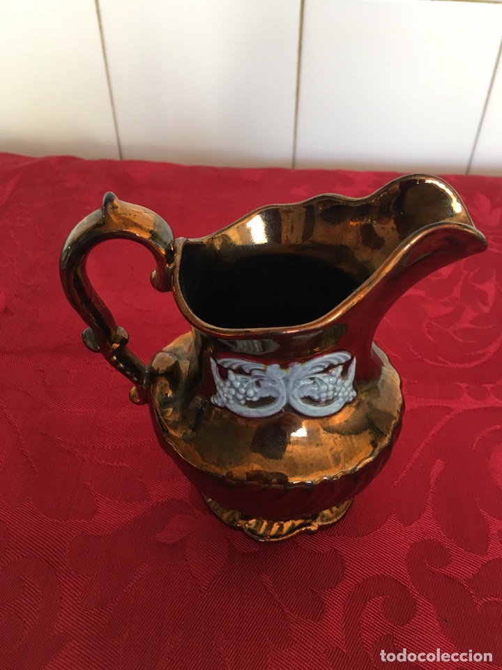 Antig&uuml;edades: Hermosa jarra de Bristol reflejo dorado - Foto 3