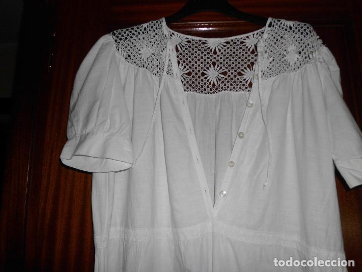 Antig&uuml;edades: ANTIGUO CAMISON MUJER DE HILO Y BOLILLO - Foto 2