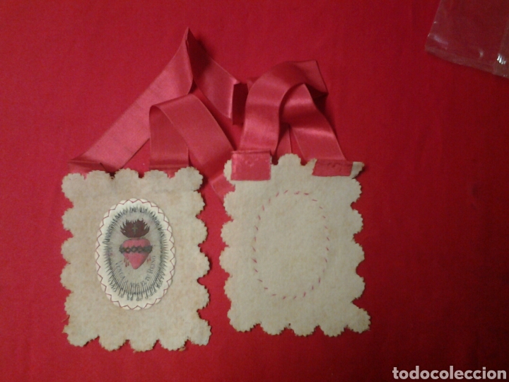 Antig&uuml;edades: Escapulario muy antiguo Sagrado Corazon - Foto 3