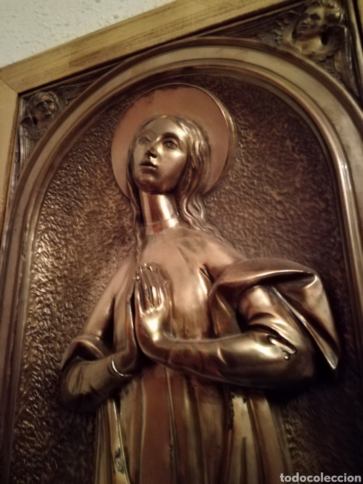 Antig&uuml;edades: INMACULADA MAGISTRAL LABRADA EN METAL - Foto 2