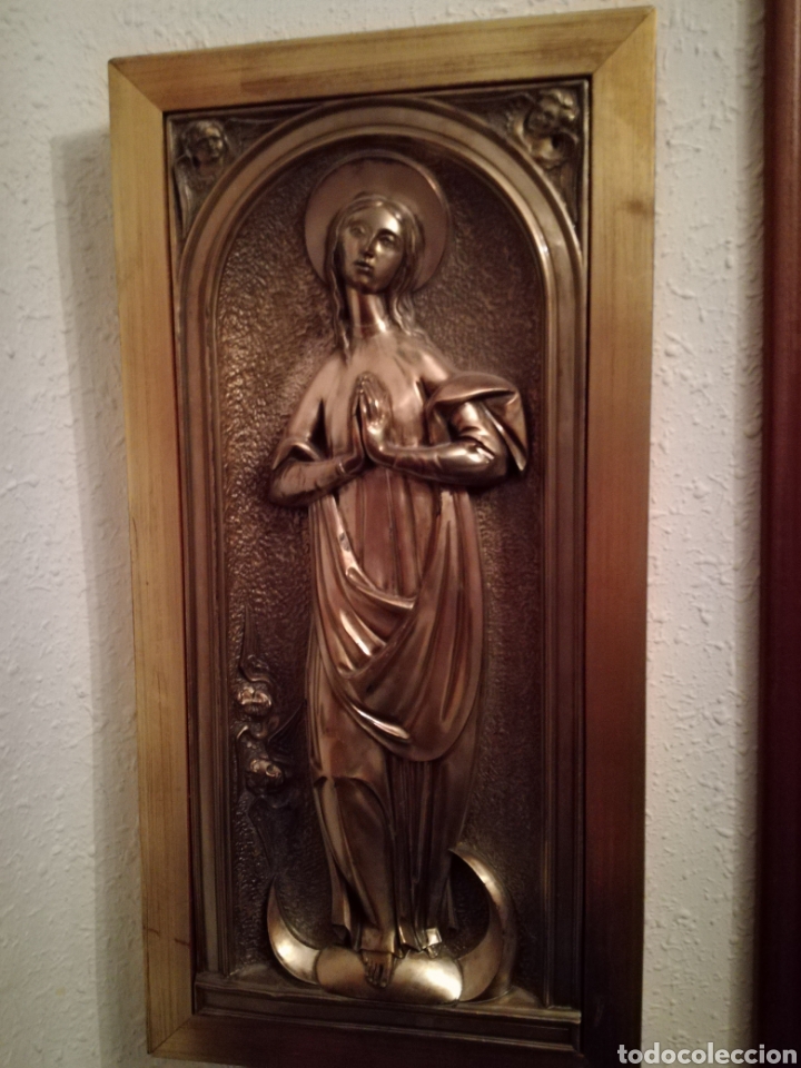 Antig&uuml;edades: INMACULADA MAGISTRAL LABRADA EN METAL - Foto 4