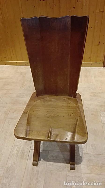 Antig&uuml;edades: ORIGINAL Y RESTAURADA MESA DE BODEGA Y 4 SILLAS, EN MADERA DE ROBLE MACIZO - Foto 6
