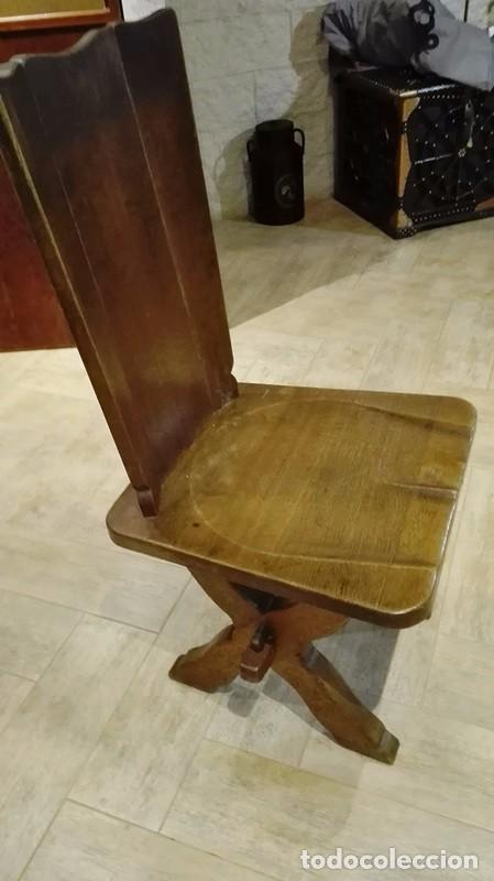 Antig&uuml;edades: ORIGINAL Y RESTAURADA MESA DE BODEGA Y 4 SILLAS, EN MADERA DE ROBLE MACIZO - Foto 7