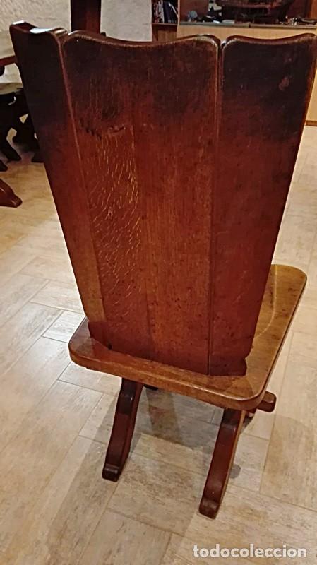Antig&uuml;edades: ORIGINAL Y RESTAURADA MESA DE BODEGA Y 4 SILLAS, EN MADERA DE ROBLE MACIZO - Foto 8