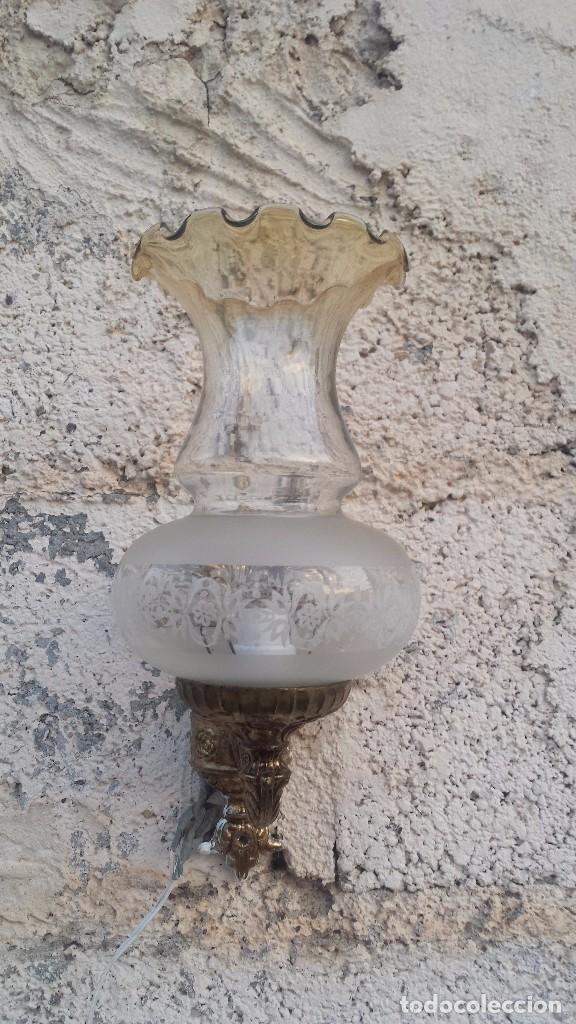 Antig&uuml;edades: antiguo aplique de pared metalico, - Foto 1