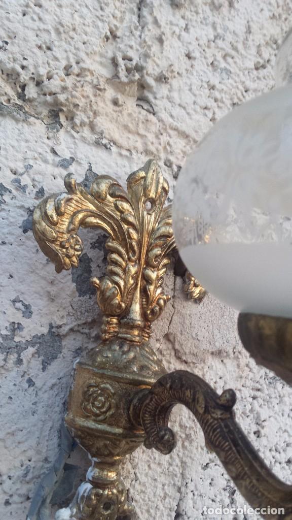 Antig&uuml;edades: antiguo aplique de pared metalico, - Foto 4