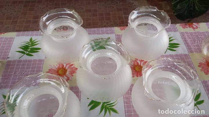 Antig&uuml;edades: antiguo juego de 5 tulipas - Foto 2