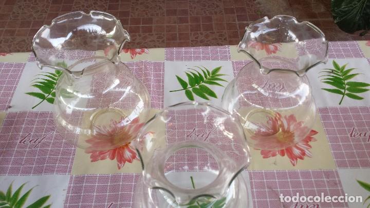 Antig&uuml;edades: antiguo juego de 3 tulipas - Foto 2
