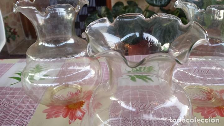 Antig&uuml;edades: antiguo juego de 3 tulipas - Foto 3