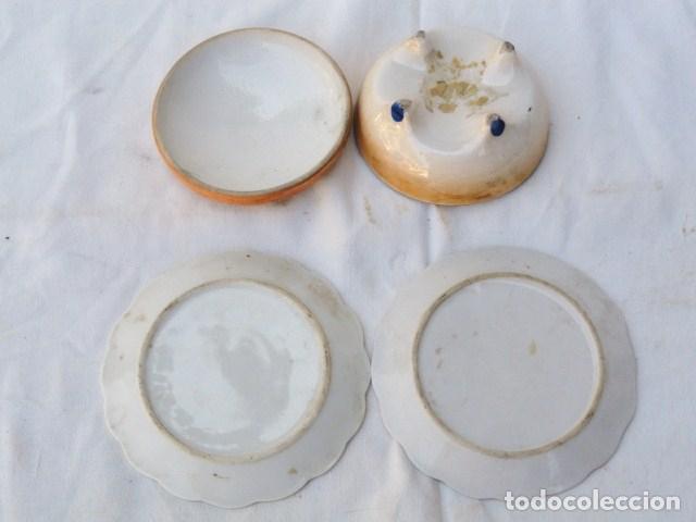 Antig&uuml;edades: JOYERO Y 2 PEQUE&Ntilde;OS PLATOS DECORATIVOS. - Foto 2