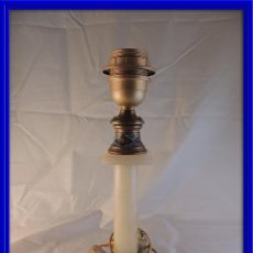 Antigüedades: LAMPARA ANTIGUA CLOISONNE Y MARMOL AGATA. Lote 99546711