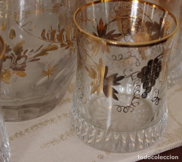 Antig&uuml;edades: BOTELLA CON 6 VASOS SIGUIENDO MODELOS DE LA GRANJA - Foto 4