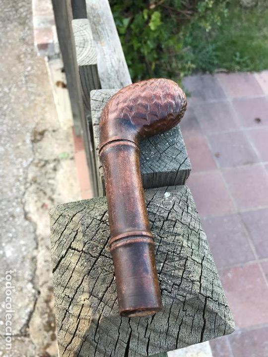Antig&uuml;edades: Mango baston, bambu tallado - Foto 1