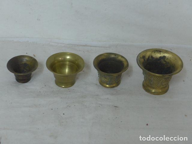 Antig&uuml;edades: Lote 4 mortero o almirez de bronce, peque&ntilde;os. - Foto 1