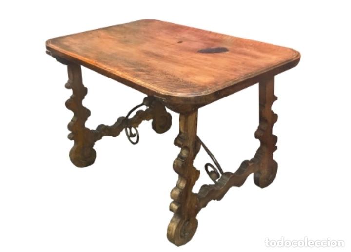 Antigüedades: Excepcional mesa aragonesa de pata de lira. Nogal macizo. Siglo XVII - Foto 1 - 100494991