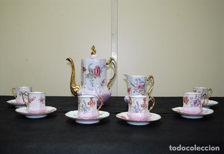 Antig&uuml;edades: JUEGO DE CAF&Eacute; ANTIGUO - LIMOGES - Foto 2