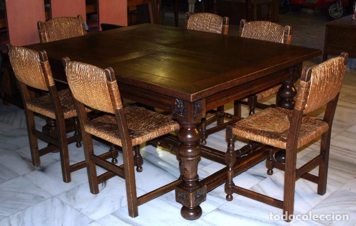 Antig&uuml;edades: MESA PARA COMEDOR, ROBLE MACIZO. REF.6113 - Foto 11