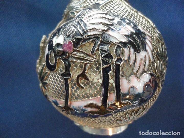 Antig&uuml;edades: * JARRON DE MALLA Y FILIGRANAS DE PLATA - RARO - Foto 3