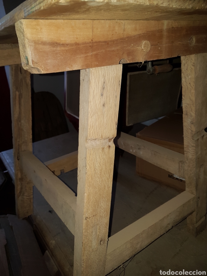 Antig&uuml;edades: Mesa matanza madera de encina con picadora - Foto 2
