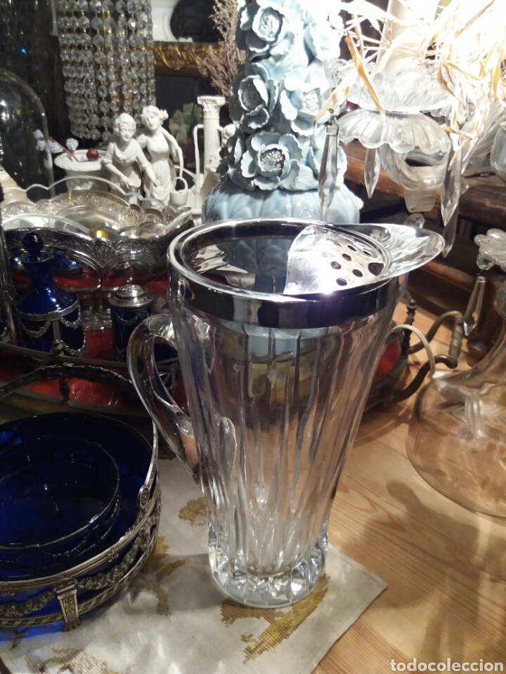 Antig&uuml;edades: ANTIGUA JARRA DE CRISTAL Y PLATA - Foto 3