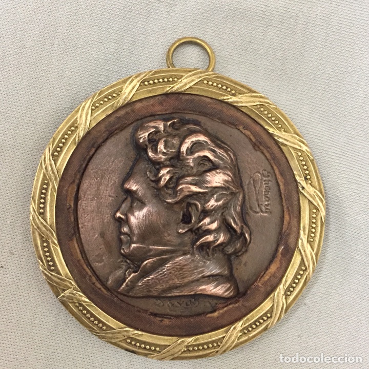 Antig&uuml;edades: MEDALLA S. XIX DEL CIENTIFICO FRANCES THENARD POR DAVID D&acute;ANGERS BRONCE MEDALLON COLGANTE ESCULTURA