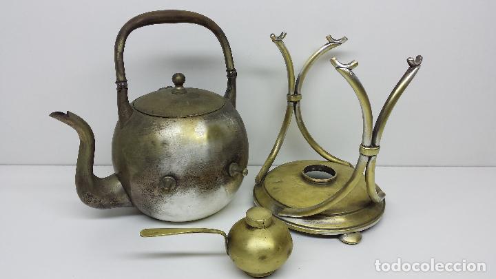 Antig&uuml;edades: ANTIGUA TETERA CON CALENTADOR - Foto 13
